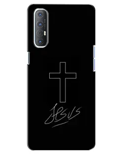 Чехол для OPPO Reno 3 Pro с картинкой «Графический крест Jesus» Чехол для OPPO Reno 3 Pro с картинкой «Графический крест Jesus»