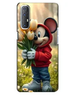 Чехол для OPPO Reno 3 Pro с картинкой «Микки с тюльпанами» Чехол для OPPO Reno 3 Pro с картинкой «Микки с тюльпанами»