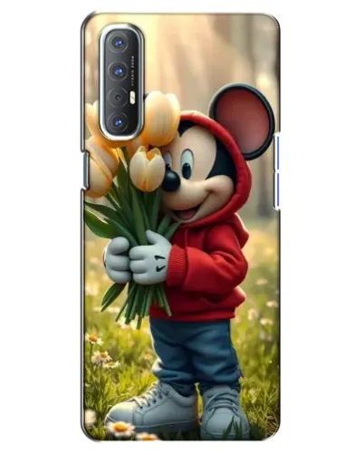 Чехол для OPPO Reno 3 Pro с картинкой «Микки с тюльпанами» Чехол для OPPO Reno 3 Pro с картинкой «Микки с тюльпанами»