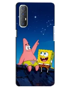 Чехол для OPPO Reno 3 Pro с картинкой «Губка Боб и Патрик ночью» Чехол для OPPO Reno 3 Pro с картинкой «Губка Боб и Патрик ночью»