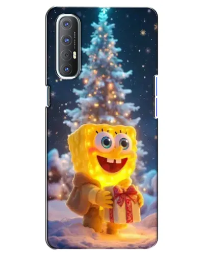 Чехол для OPPO Reno 3 Pro с картинкой «Рождественский Спанч Боб» Чехол для OPPO Reno 3 Pro с картинкой «Рождественский Спанч Боб»