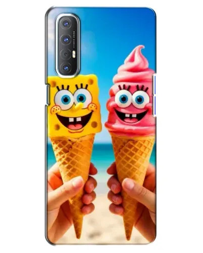 Чехол для OPPO Reno 3 Pro с картинкой «Спанч Боб мороженое» Чехол для OPPO Reno 3 Pro с картинкой «Спанч Боб мороженое»