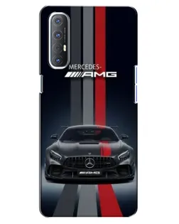 Чохол для OPPO Reno 3 Pro з картинкою «Mercedes — білий карбон»