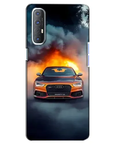 Чехол для OPPO Reno 3 Pro с картинкой «Audi в огненном дыму»