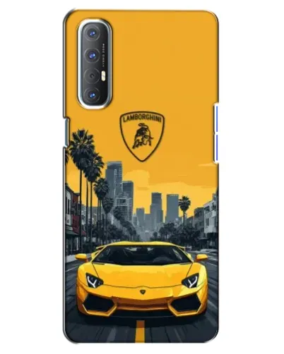 Чехол для OPPO Reno 3 Pro с картинкой «Желтый Lamborghini город» Чехол для OPPO Reno 3 Pro с картинкой «Желтый Lamborghini город»