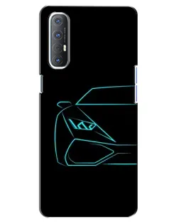 Чехол для OPPO Reno 3 Pro с картинкой «Голубой силуэт Lamborghini» Чехол для OPPO Reno 3 Pro с картинкой «Голубой силуэт Lamborghini»