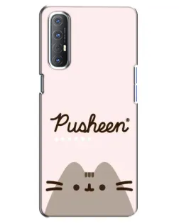 Чохол для OPPO Reno 3 Pro з картинкою «Pusheen логотип»