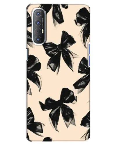 Чехол для OPPO Reno 3 Pro с картинкой «Паттерн черные банты»