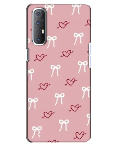 Чехол для OPPO Reno 3 Pro с картинкой «Сердца и банты»