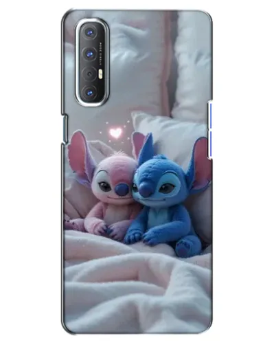 Чехол для OPPO Reno 3 Pro с картинкой «Плюшевые Стич Ангел»