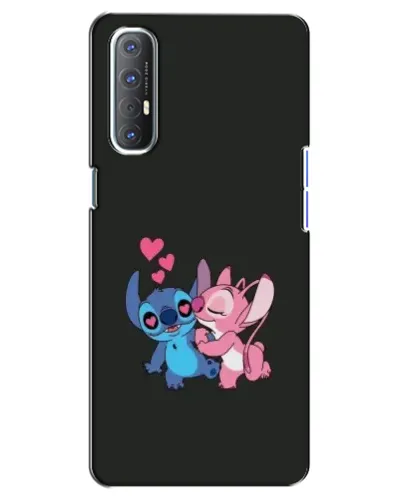 Чехол для OPPO Reno 3 Pro с картинкой «Анжел целует Стича»