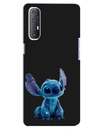Чехол для OPPO Reno 3 Pro с картинкой «Стич на черном»