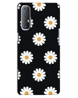 Чехол для OPPO Reno 3 Pro с картинкой «Ромашки на черном»