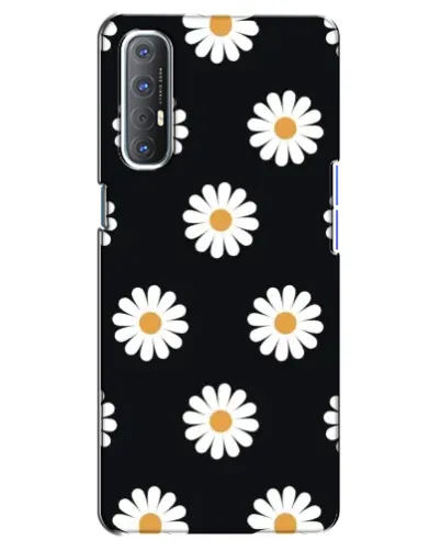 Чехол для OPPO Reno 3 Pro с картинкой «Ромашки на черном»