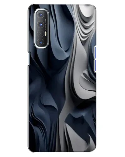Чехол для OPPO Reno 3 Pro с картинкой «Объемные синие складки»