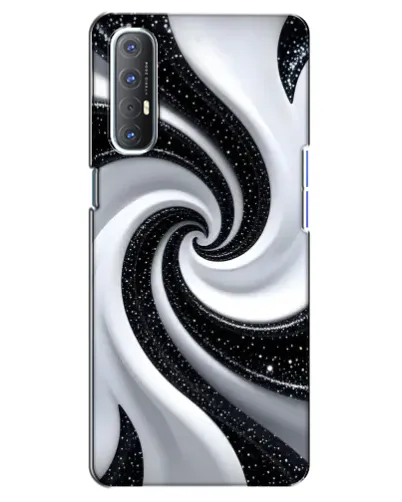 Чехол для OPPO Reno 3 Pro с картинкой «Черно-белая спираль»