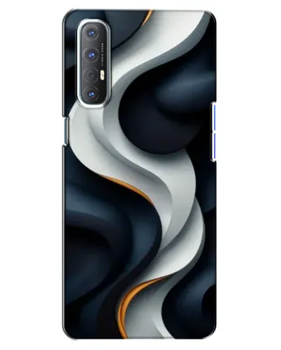 Чехол для OPPO Reno 3 Pro с картинкой «Объемные черно-белые ленты»