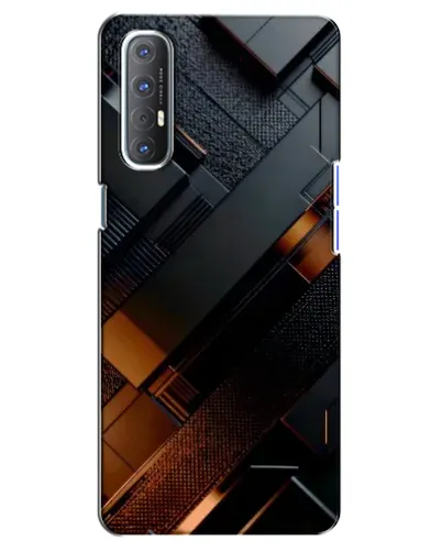 Чехол для OPPO Reno 3 Pro с картинкой «Черные геометрические блоки»