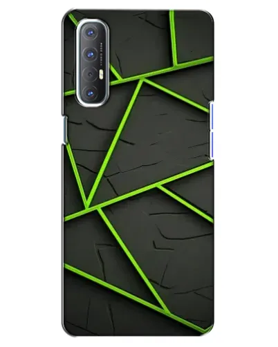 Чехол для OPPO Reno 3 Pro с картинкой «Зеленые геометрические линии»