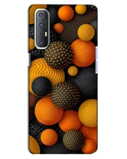 Чехол для OPPO Reno 3 Pro с картинкой «Объемные оранжевые сферы»
