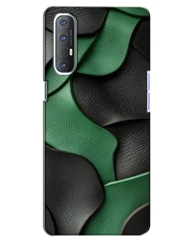 Чехол для OPPO Reno 3 Pro с картинкой «Зеленые кожаные волны»