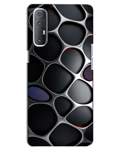 Чехол для OPPO Reno 3 Pro с картинкой «Объемная темная решетка»