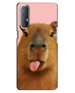 Чехол для OPPO Reno 3 Pro с картинкой «Капибара с языком»