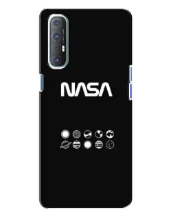 Чехол для OPPO Reno 3 с картинкой «NASA — технический принт»