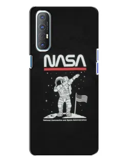Чехол для OPPO Reno 3 с картинкой «NASA — шагаем по Луне»