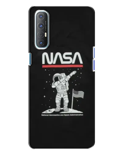 Чехол для OPPO Reno 3 с картинкой «NASA — шагаем по Луне»