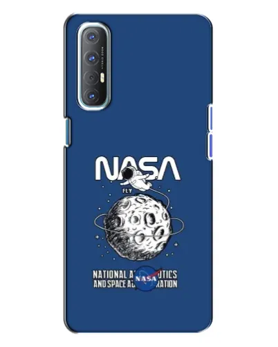 Чехол для OPPO Reno 3 с картинкой «NASA — лунная миссия»