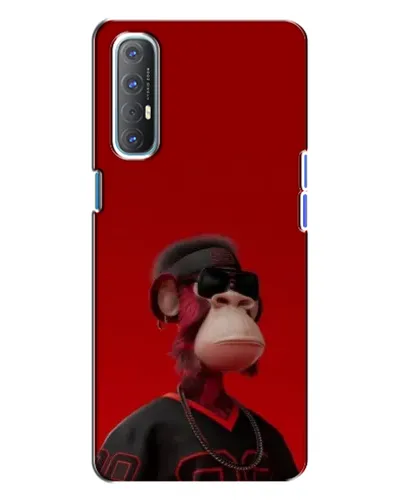Чехол для OPPO Reno 3 с картинкой «Bored Ape в красном»