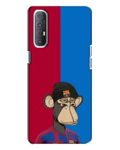 Чехол для OPPO Reno 3 с картинкой «Bored Ape — фанат Барсы»