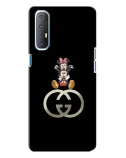 Чехол для OPPO Reno 3 с картинкой «Минни Маус на лого»