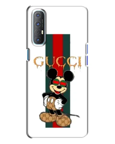 Чехол для OPPO Reno 3 с картинкой «Микки Маус Gucci — полосы» Чехол для OPPO Reno 3 с картинкой «Микки Маус Gucci — полосы»