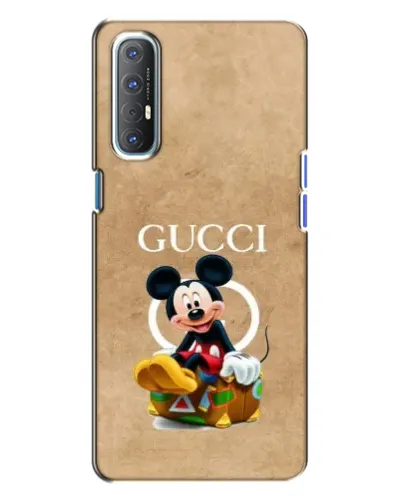 Чехол для OPPO Reno 3 с картинкой «Микки Маус Gucci — крафт» Чехол для OPPO Reno 3 с картинкой «Микки Маус Gucci — крафт»