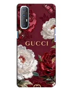 Чехол для OPPO Reno 3 с картинкой «Gucci — бордовые розы»