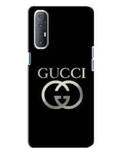 Чехол для OPPO Reno 3 с картинкой «Gucci — золото на черном»