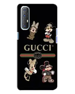 Чехол для OPPO Reno 3 с картинкой «Gucci — герои Disney и монограмма»