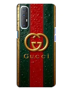Чехол для OPPO Reno 3 с картинкой «Gucci — фирменная полоса и золото»