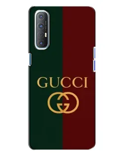 Чехол для OPPO Reno 3 с картинкой «Gucci — темно-зеленый градиент»