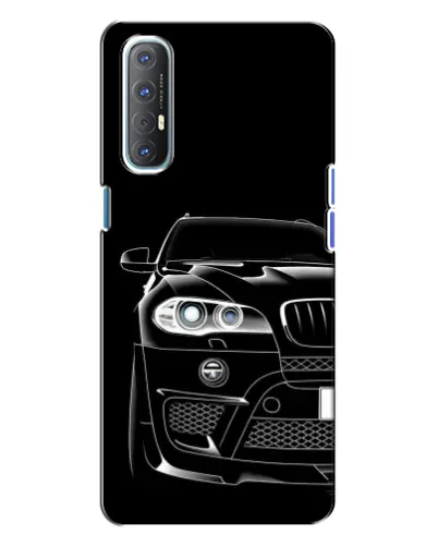 Чехол для OPPO Reno 3 с картинкой «Темный силуэт BMW»