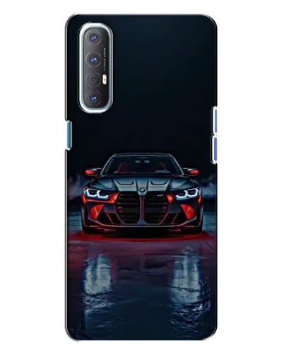 Чехол для OPPO Reno 3 с картинкой «BMW на мокрой дороге»