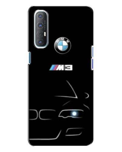Чехол для OPPO Reno 3 с картинкой «Минималистичный принт BMW M3»