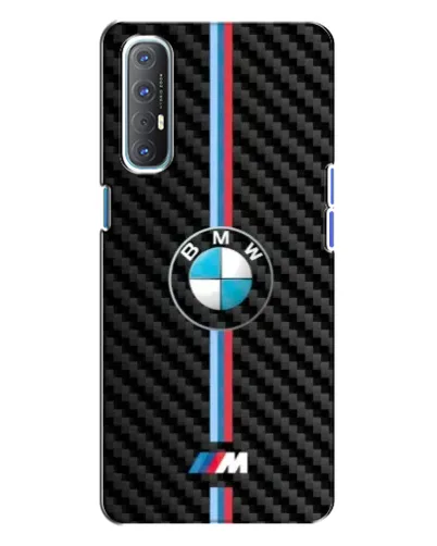 Чехол для OPPO Reno 3 с картинкой «Эмблема BMW и карбон»