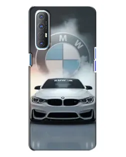 Чехол для OPPO Reno 3 с картинкой «BMW в белом дыму»