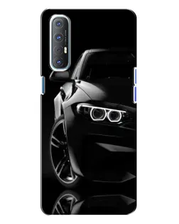 Чехол для OPPO Reno 3 с картинкой «Черная BMW — профиль»
