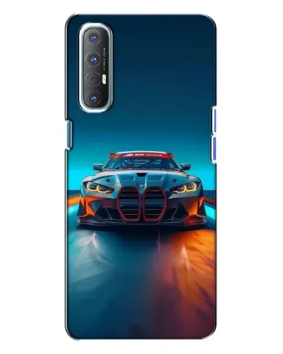 Чехол для OPPO Reno 3 с картинкой «BMW — огни неона» Чехол для OPPO Reno 3 с картинкой «BMW — огни неона»