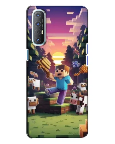 Чехол для OPPO Reno 3 с картинкой «Стив на ферме» Чехол для OPPO Reno 3 с картинкой «Стив на ферме»
