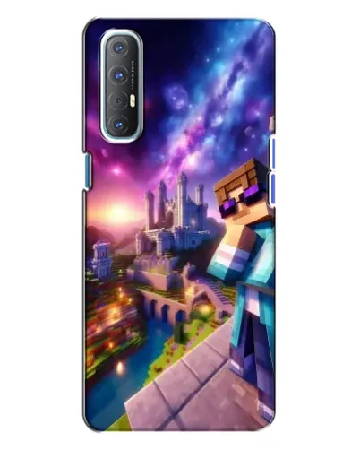 Чехол для OPPO Reno 3 с картинкой «Стив и космос» Чехол для OPPO Reno 3 с картинкой «Стив и космос»